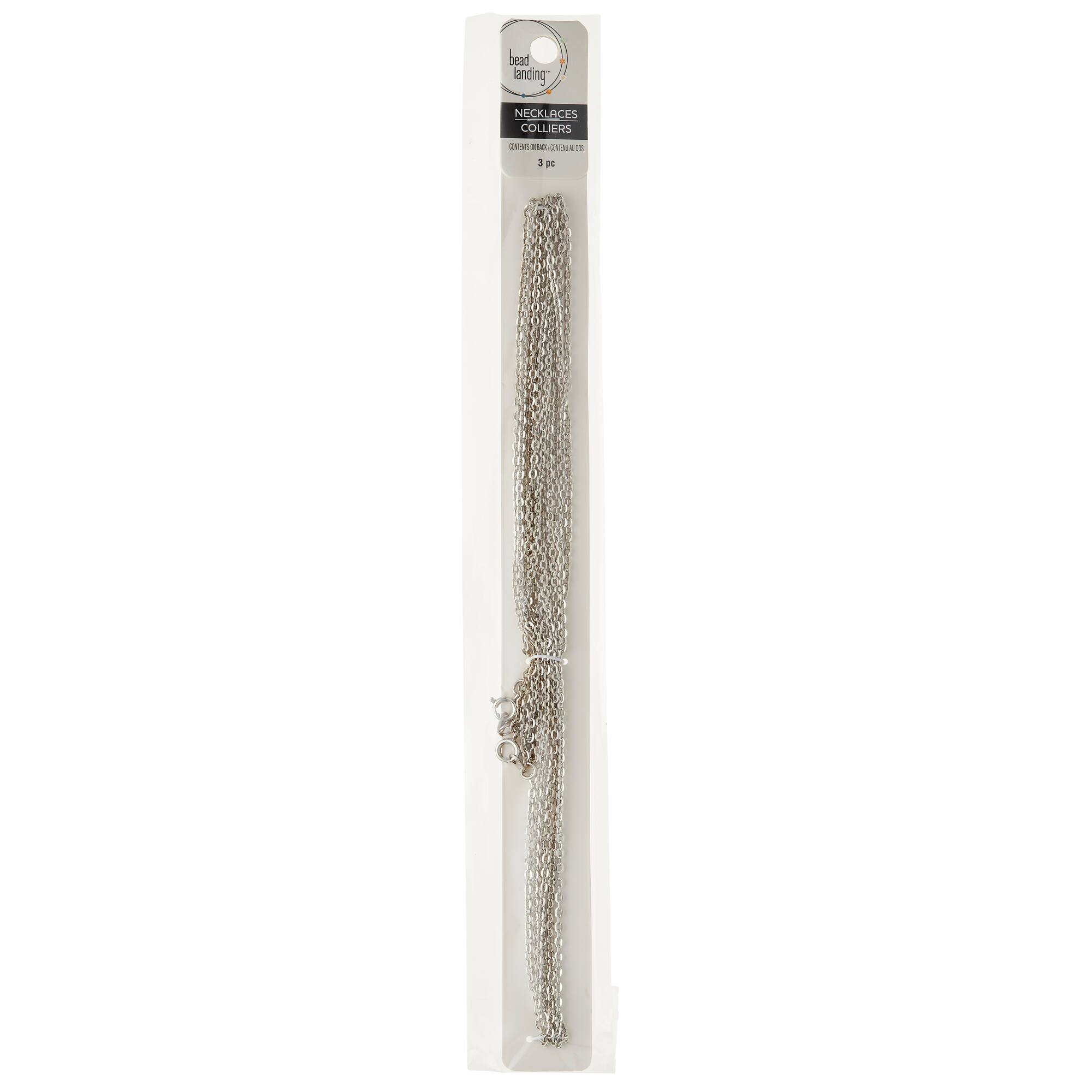 9 Pack: Rhodium Flat Oval Chain Necklaces by Bead Landing™